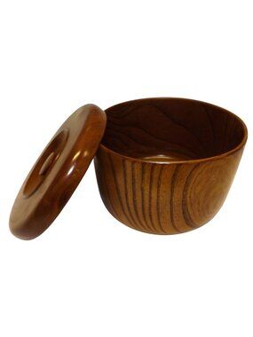 Matcha Tea Caddy Bowl With Lid Natsume Zelkova Wood Made in Japan See Video